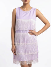 Imported Western mini dress silk mini dress No-840 Velnoor Store