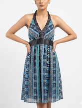 Imported Western mini dress silk jersey mini dress No-1408 Velnoor Store