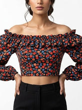 Crop top chiffon crop top No-1974 Velnoor Store
