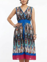Imported Western mini dress chiffon mini dress No-1384 Velnoor Store