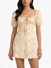 Imported Western mini dress silk mini dress No-1380 Velnoor Store