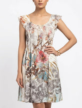 Imported Western mini dress silk jersey mini dress No-1374 Velnoor Store