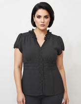 Dalia Half Sleeve Top 188 - Premium Quality. Chiffon Blouse, Women's Apparel