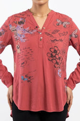 Imported Full sleeve top linen full sleeve top No-1449 Velnoor Store