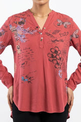 Imported Full sleeve top linen full sleeve top No-1449 Velnoor Store