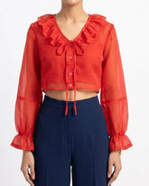 Imported Crop top chiffon crop top No-4066 Velnoor Store