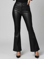 848 Black Women's Leather Lounge Pants | Soft Comfortable Faux Leather Wear Pakistan -