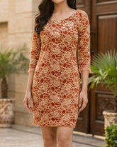 Imported Western mini dress net jersey mini dress No-2869 Velnoor Store