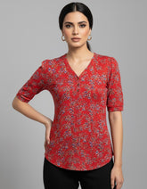 Velnoor Half Sleeve Top 173 - Premium Quality, Breathable Linen, Comfortable Fit