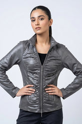 1068 Fashion Velvet grey Jacket for Women – Branded Winter Style