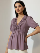 xhilaration,half sleeve-top,352 - Premium Quality. Stylish Comfortable Linen Half-Sleeve Top.