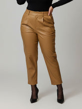 845 yellow Women's Minimalist Leather pant | Clean Look Faux Leather Pants Pakistan - velnoor