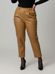845 yellow Women's Minimalist Leather pant | Clean Look Faux Leather Pants Pakistan - velnoor