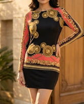Imported Western mini dress jersey mini dress No-2876 Velnoor Store