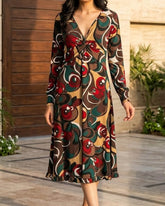 Imported Western long dress jersey long dress No-2896 Velnoor Store