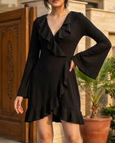 Imported Western mini dress jersey mini dress No-2882 Velnoor Store