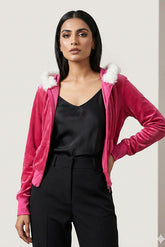 1059 Luxury Velvet pink jacket for Women – Warm & Elegant Winter Wear