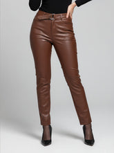 843 Women's Leather Travel Trousers | Comfortable Stylish Pants Pakistan - velnoor
