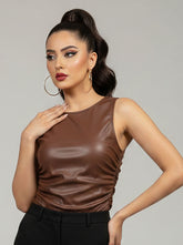 873 Women's Leather Cocktail Dress | Premium Night Wear Pakistan -velnoor