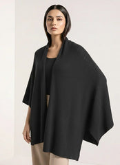 1020 Black Imported Wool Shawl for Women – Elegant Winter Wrap in Pakistan -velnoor