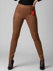 841 Women's Leather Office Trousers | Formal Faux Leather Pants Pakistan - velnoor