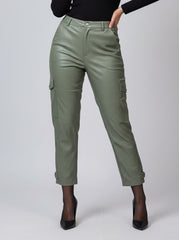 835 Women's Trendy Leather Pants | Fashion Faux Leather Wear Pakistan - velnoor