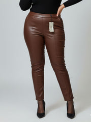 833 Women's Soft brown Leather Pants | Everyday Wear Leather Trousers Pakistan - velnoor