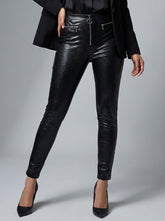 827 velnoor Women's Casual Leather Trousers | Soft Faux Leather Pants Pakistan - velnoor