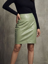 821 Women's Leather Party skirt | Premium Evening Wear Pakistan -velnoor