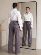Maroon Shade Wide Leg Denim Jeans For Women/Girls/Female Export Quality Fashion Baggy Jeans