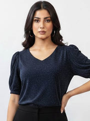 Silk jersey half sleeve top Velnoor Store