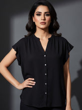 jcrew,half sleeve-top,351 - Premium Quality Chiffon Stylish Comfortable