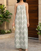 Imported Western long dress silk long dress No-3728 Velnoor Store