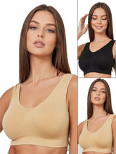 Premium Blended Daily Wear Bra Seamless Non Padded Comfort Crop Top Sleep Bras, Yoga Bra, Sports Bras for Women(Black+Nude,X-Large)