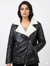1508 Women's Soft Touch Swiss Leather Jacket | Elegant Winter Style Pakistan -velnoor