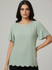 Tickled Teal, Half Sleeve Top, 315 - Premium Quality. Trendy Comfort Style