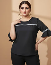 downest half sleeve-top 184 - Premium Quality, Chiffon, Stylish, Modern