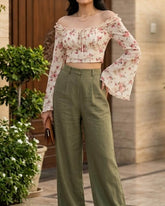 Imported Crop top chiffon crop top No-3711 Velnoor Store