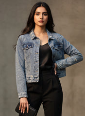 789 Trendy Denim Jacket for Girls Pakistan – Casual Fashion | Velnoor