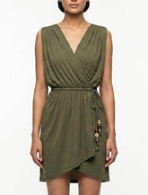 Imported Western mini dress silk jersey mini dress No-1022 Velnoor Store