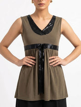 Imported Western mini dress silk jersey mini dress No-973 Velnoor Store