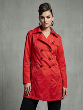 1591 Red Women's Long Coat Premium Stitch | Durable Winter Wear Pakistan - velnoor