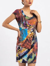 Imported Western mini dress jersey mini dress No-2642 Velnoor Store