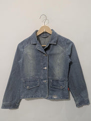 1107 Girls Oversized Denim Jacket – Trendy Look Pakistan | Velnoor