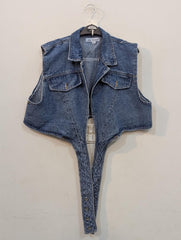 1418 Girls Long Denim Jacket – Street Fashion Pakistan | Velnoor