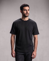 Classic Men's Black Textured Drop Shoulder T-Shirt