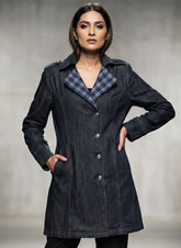 1660 Women's Long Coat with Buttons | Classic Winter Coat Pakistan - velnoor