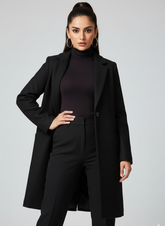 1691 Women's Long Coat with Inner Fleece | Soft Warm Winter Pakistan - velnoor