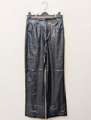 854 Black Women's Warm Leather Lined Pants | Cozy Faux Leather pantsPakistan - velnoor