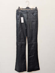 848 Black Women's Leather Lounge Pants | Soft Comfortable Faux Leather Wear Pakistan -